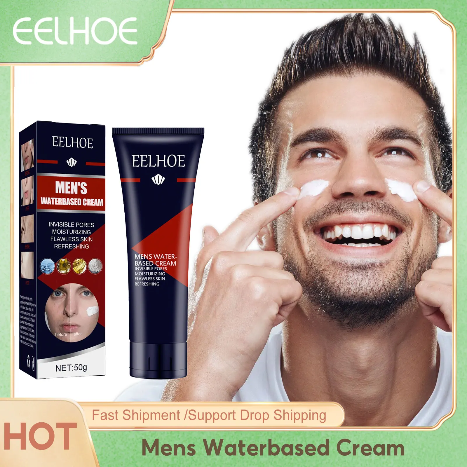 

BB Cream For Men Moisturizer Makeup Conceal Invisible Pores Oil Control Full Coverage Waterproof Brighten Skin Waterbased Makeup