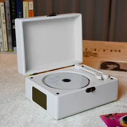 Canfon Retro Bluetooth CD Player with Built-In Speaker USB Playback Rechargeable Battery Portable Music Player for Music Lovers