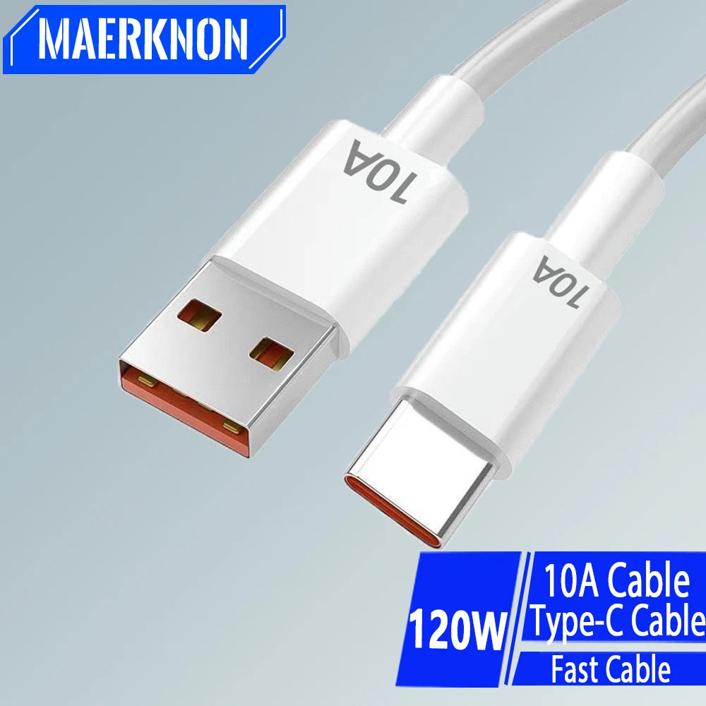 120W 10A USB Type C Cable Quick Charge Cable For iphone 15 Samsung S23 Realme Xiaomi Huawei Phone Fast Charging Cable Data Crods