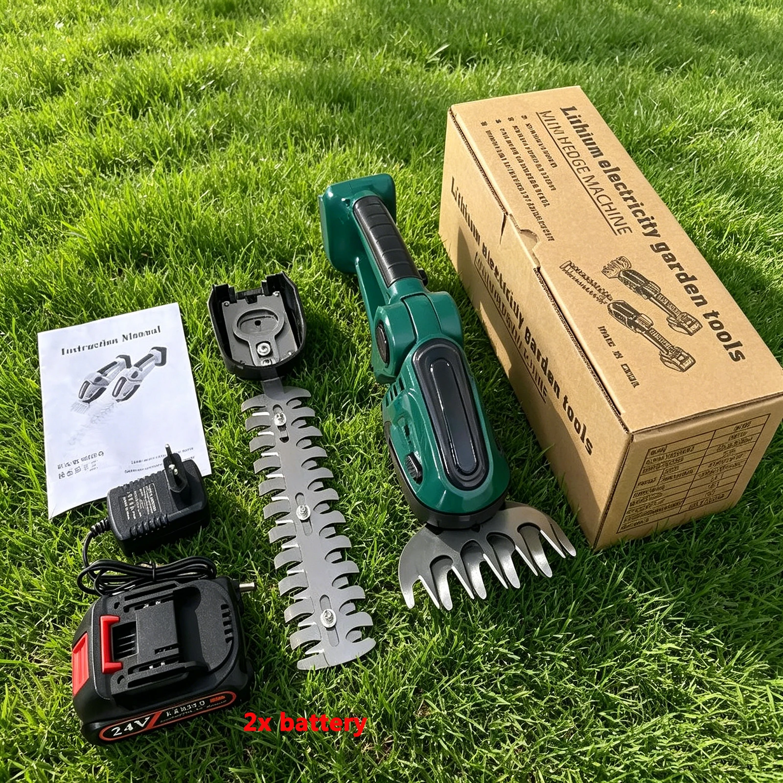Coupe-herbe et taille-haie électrique sans fil 2-en-1, 20000 tr/min, outil de jardinage portatif pour l'élagage et le désherbage des arbustes domestiques