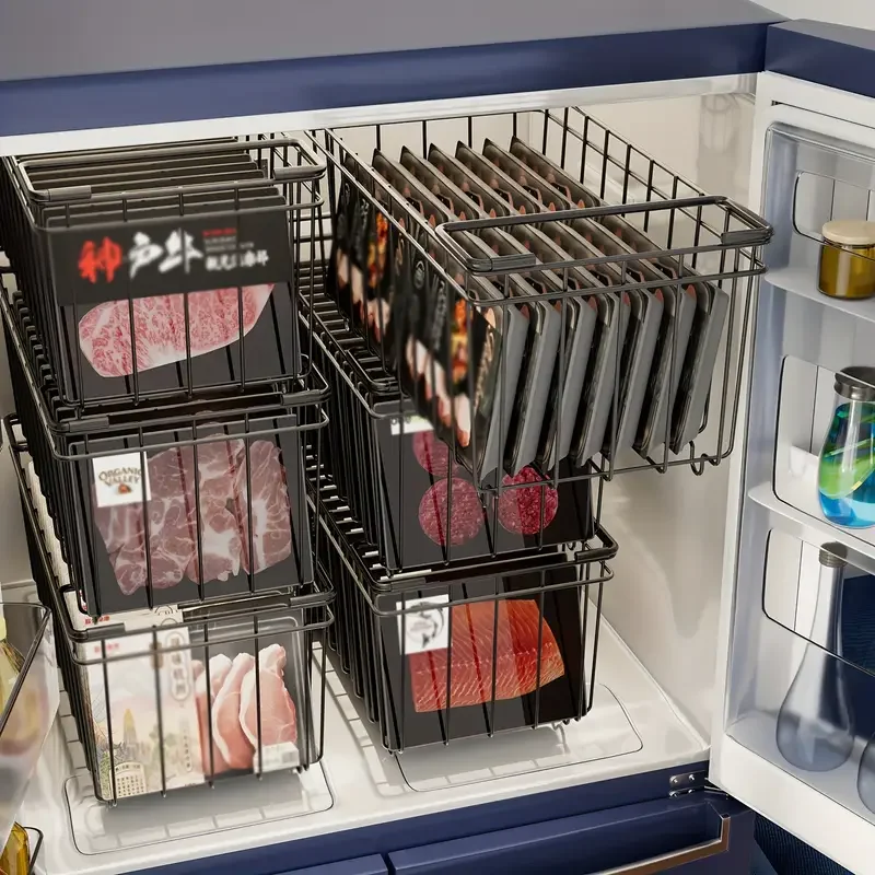 

3/4Pcs Refrigerator and Freezer Storage Basket kitchen Organizer Rack Refrigerators Suitable for Freezing Meat and Vegetables
