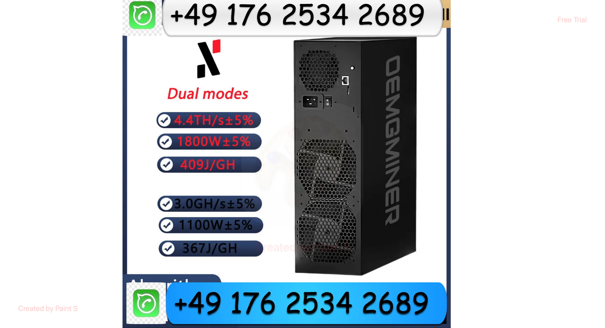 H! BESTE VERKOOP KOOP 7 KRIJG 4 Nieuwe E-AL1M 4.4TH 1800W ALPH Miner Zwart 3 Algoritme met PSU OP VOORRAAD