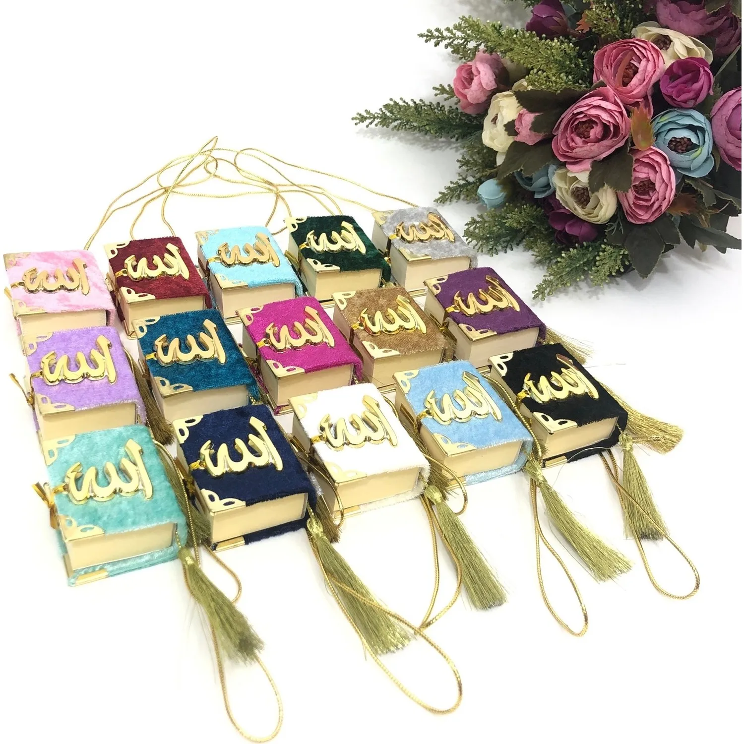 Mini Quran Velvet Lined Islamic Arabic Holy Worship Book Ramadan Eid Mubarak Economic Umrah Hajj Mawlid Gift Religious Items