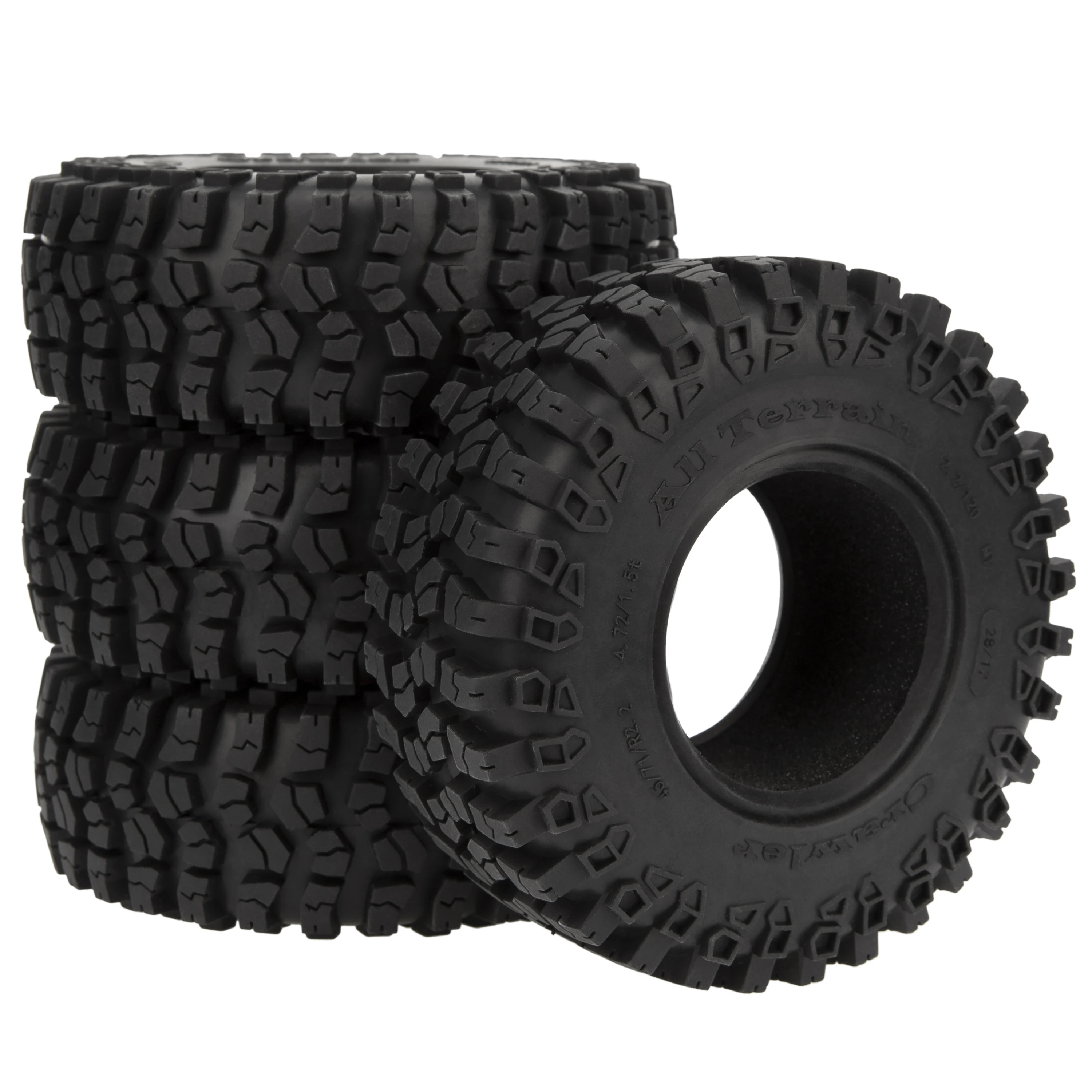 Meus Racing 2.2in Wheel 120mm Tire 2.2\'\' Rubber Tyre 120*45mm for 1/10 RC Rock Crawler SCX10 SCX10 II 90046 TRX4 D90