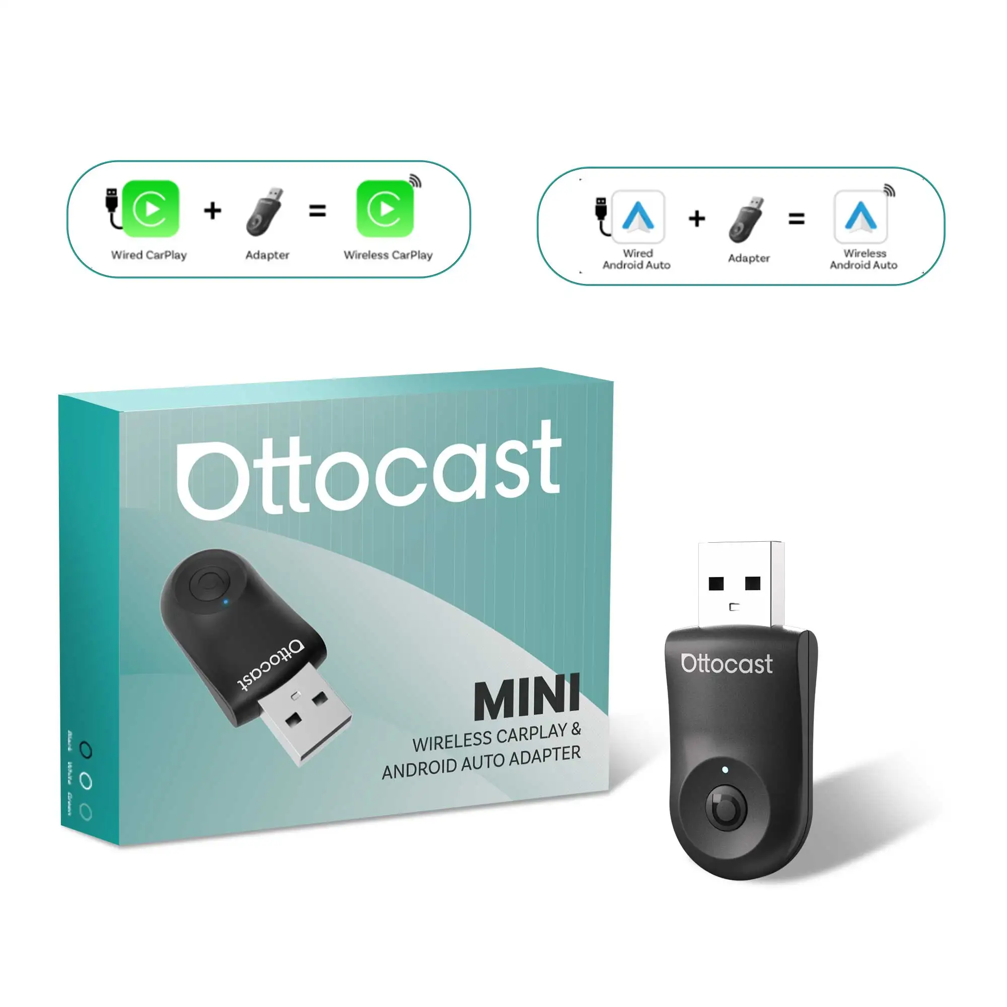 Ottocast Cabin Care draadloze CarPlay adapter met 1080p HD babyautocamera achteruitrijcamera op het autoscherm voor huisdieren en baby's - afbeelding 1