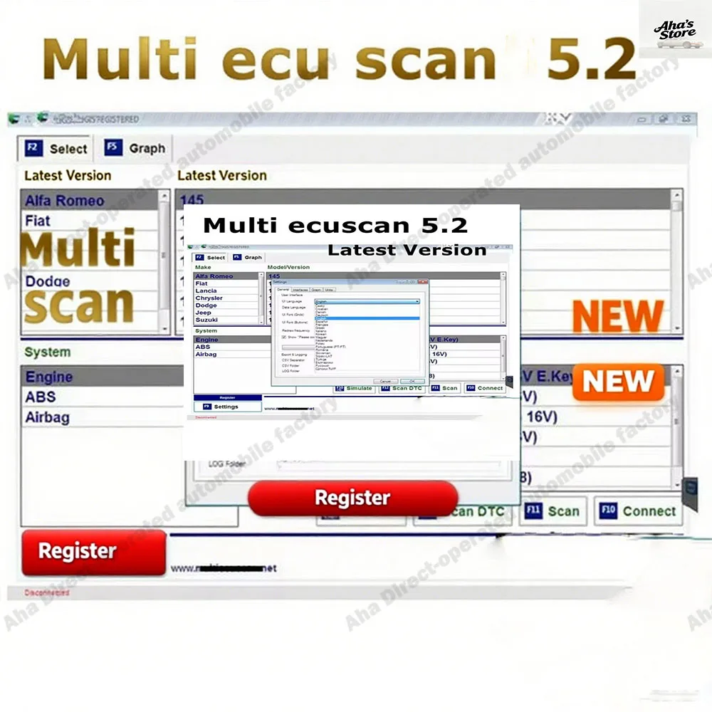 

Latest Multiecuscan 5.2 Car accessories Repair Software Multiecuscan for European and American car models obd2 Scanner Software