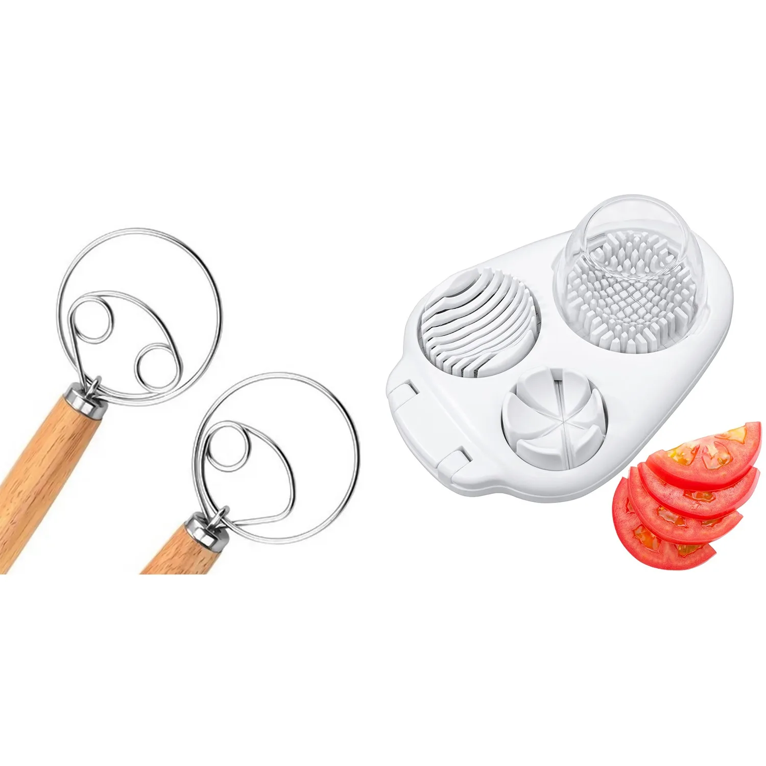 Whisk ,Hand Mixer & Egg Slicer,Egg Shell Opener, Dough Mixer & Bread Making Tools & Sourdough Bread Baking Supplies(3 Pcs)