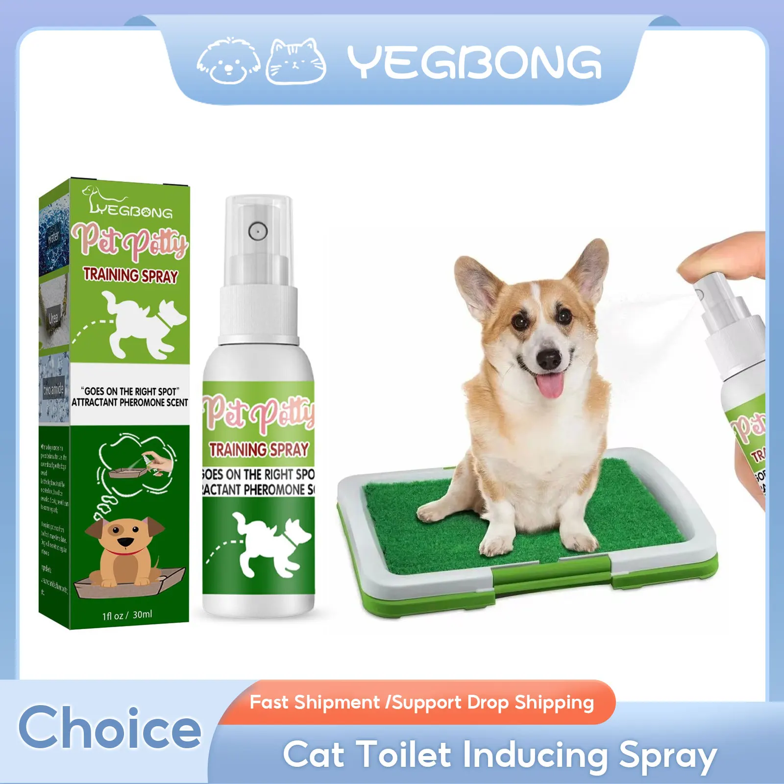 

Cat Toilet Inducing Spray Positioning Poops Stool Location Potty Defecation Inducer Urine Odor Removal Pet Potty Training Liquid