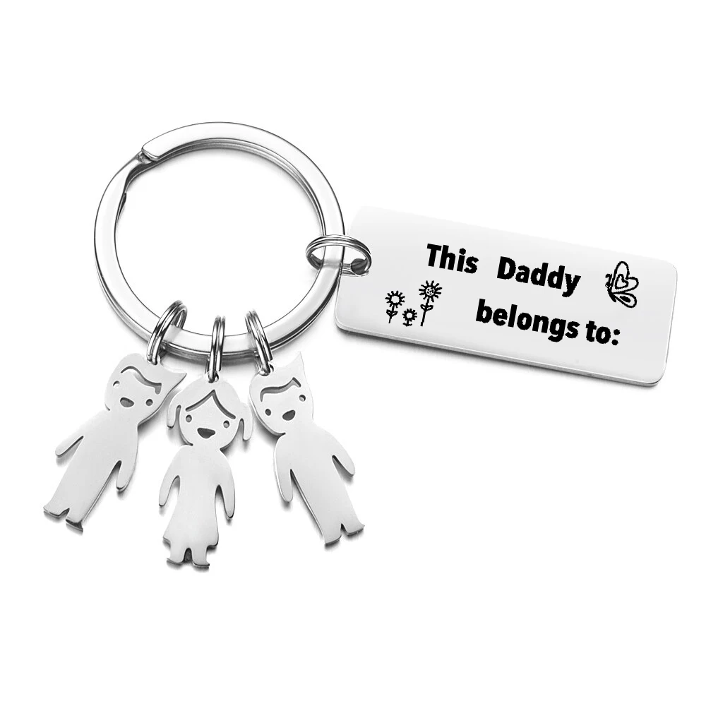 Customized Kids Names KeyRings Stainless Steel Bar Personalized Name Boys Girls Jewelry Charm Children Keychain for Family Gifts