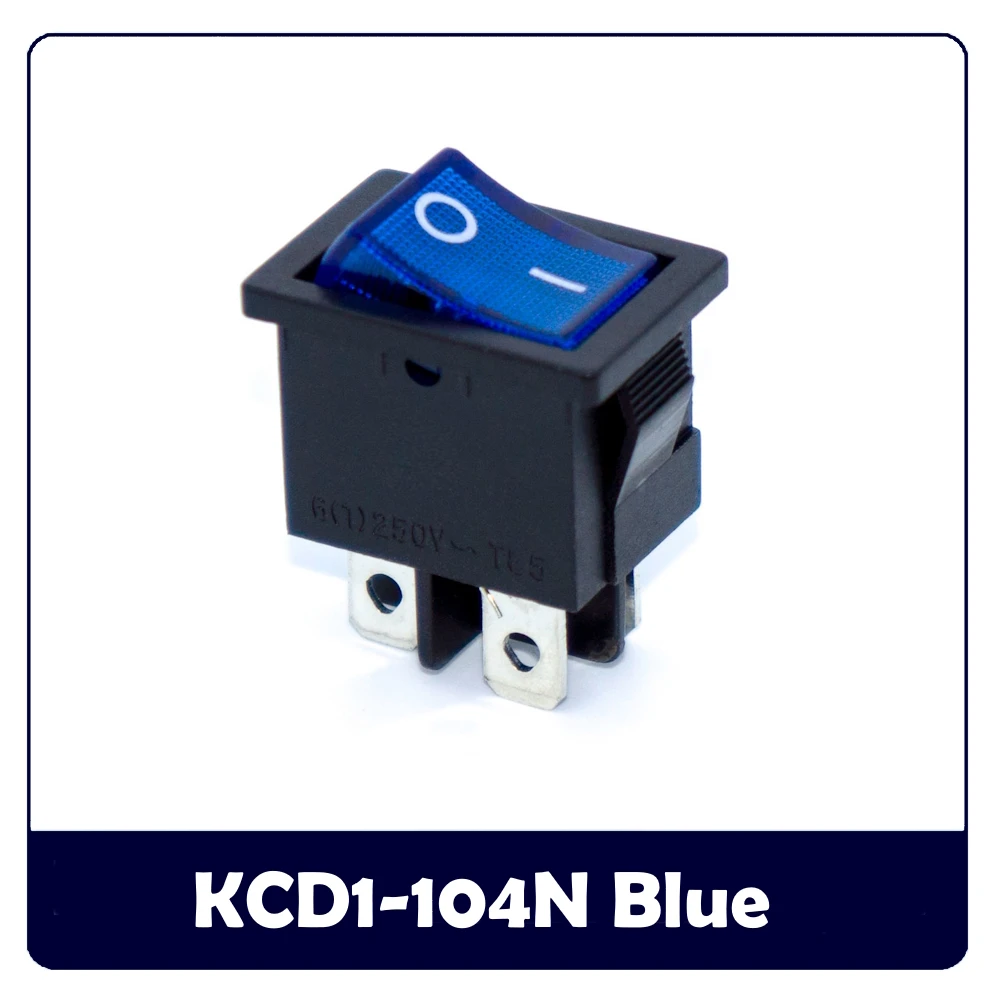 KCD1-104N ВКЛ-ВЫКЛ, клавишный выключатель с Φ DPST, 4 контакта, медь, 15*21 мм, 6 А, 250 В переменного тока/10 А, 125 В переменного тока