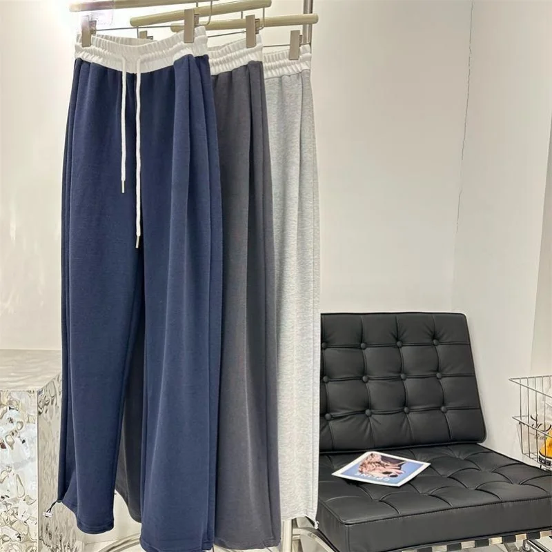 Autumn Vintage Sweatpants Patchwork Color-Blocking Women's Baggy Loose Cargo Y2k Wide Leg Long Pants New Lady Streetwear Trouser