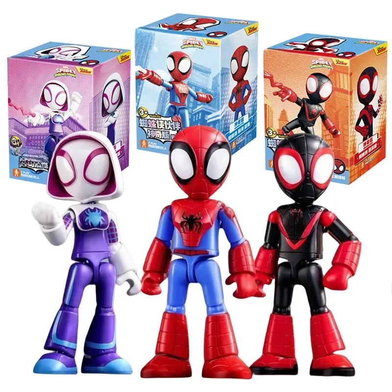 Marvel Spider Man Baustein Spleißspielzeug 12 cm Iron Man Peter Parker Miles Morales Spider Gwen Actionfigur Baustein