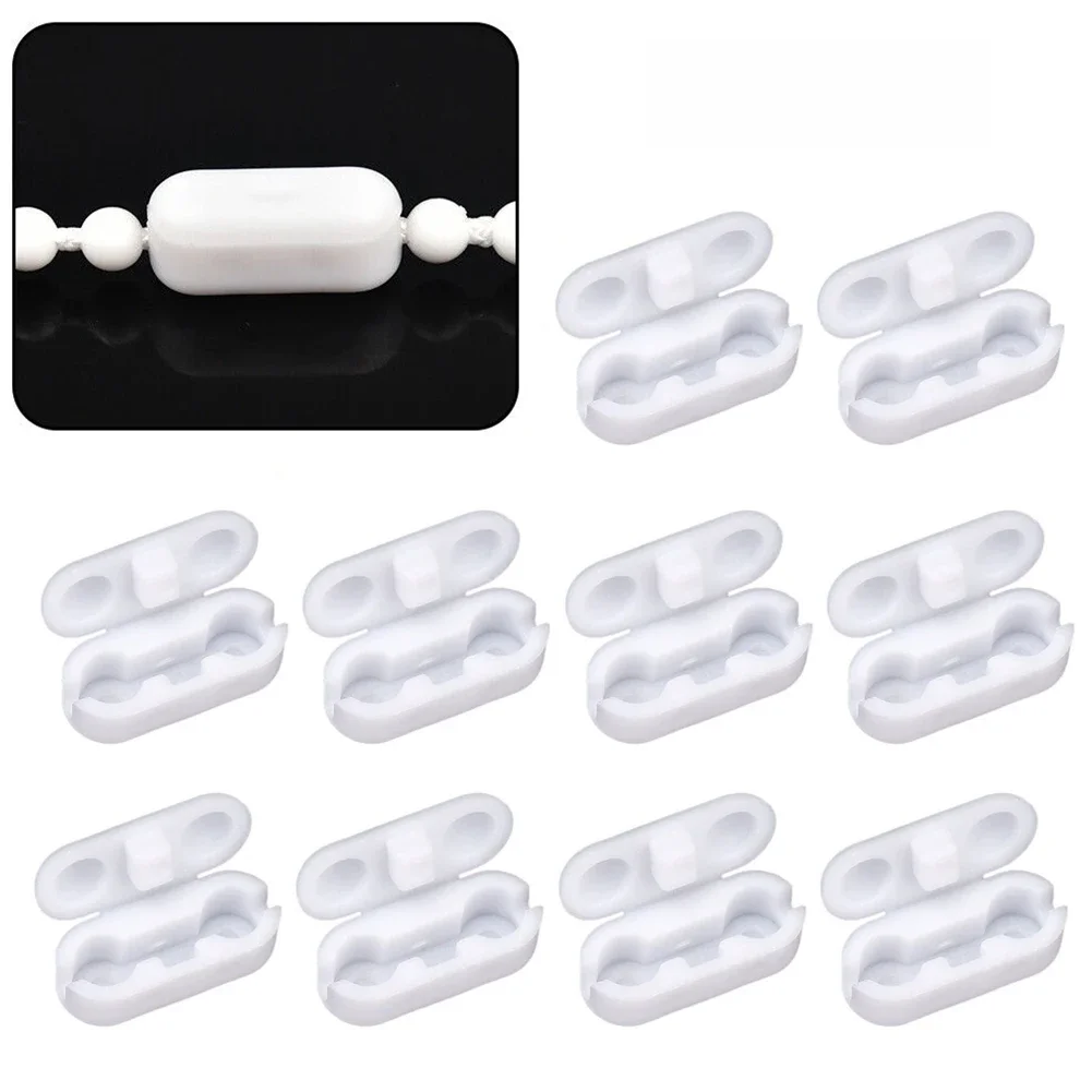 Connecteur de cordon de traction pour stores roulants en plastique, connecteur de chaîne de rideau pour menuisiers de stores verticaux, outil de rechange de remplacement 10 pièces
