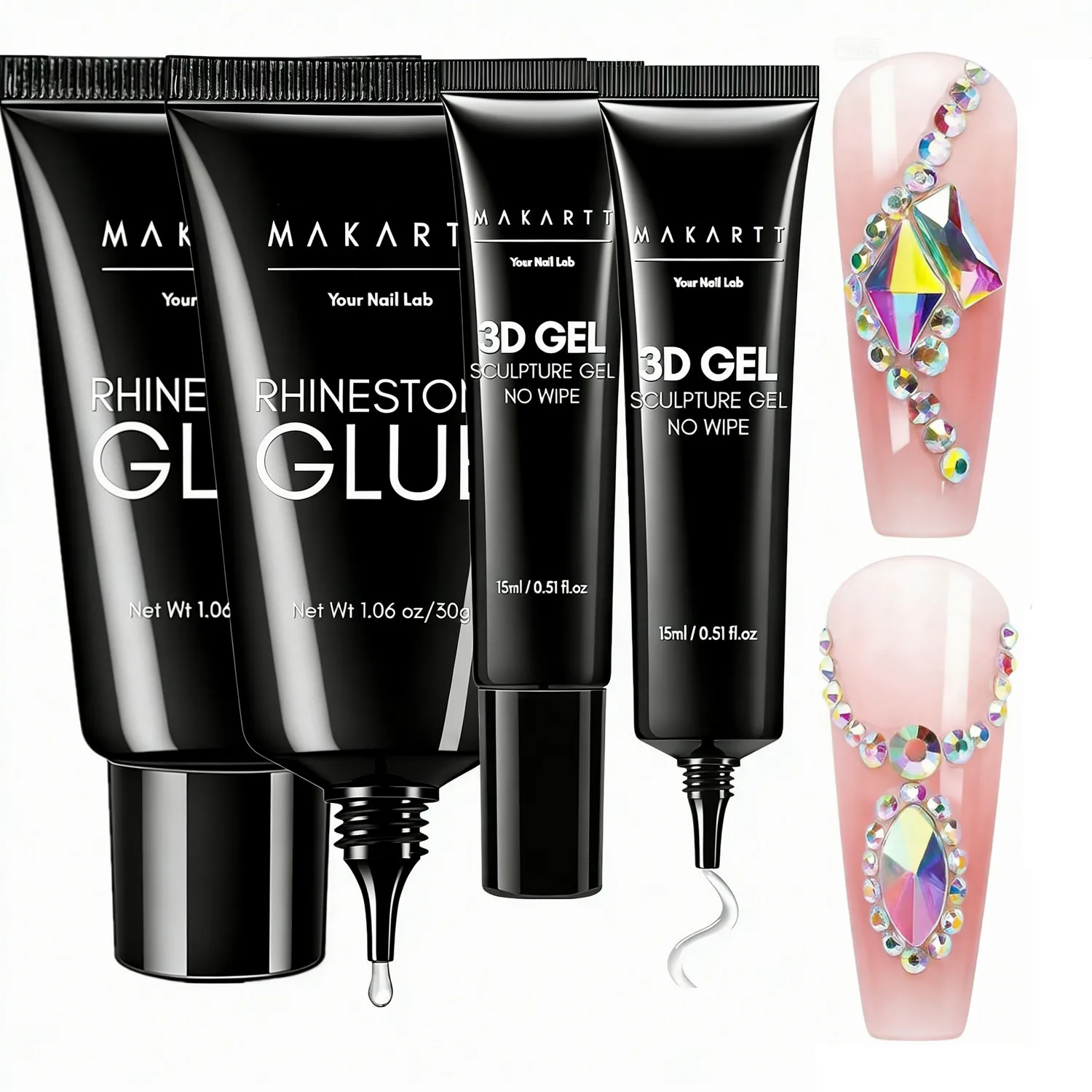 Makartt 3D เจล-เล็บ Sculpting เจลเล็บกาวใส Rhinestone กาวเจลสําหรับเล็บ DIY เล็บวาด,Molding