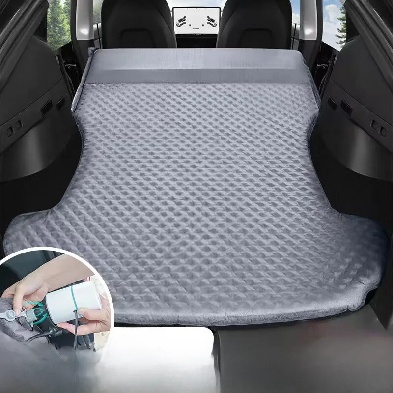 Für Tesla Modell y aufblasbare Luft matratze Outdoor Camping Luftkissen Bett Wildleder Stoff Auto