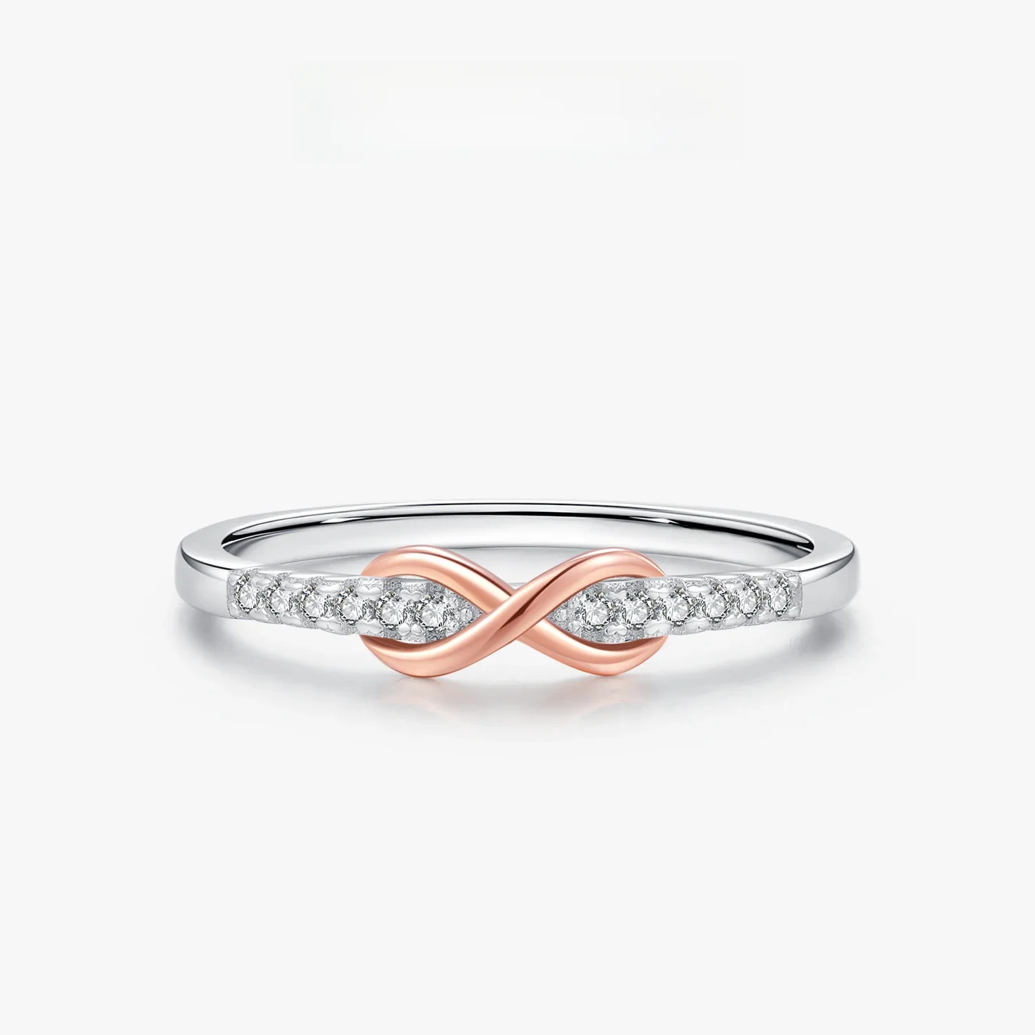 Modian Solid 925 Sterling Silber unendliche Liebe einfachen Ring romantische Roségold Farbe Ehering