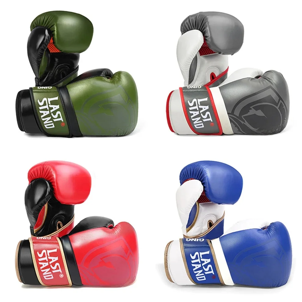 LASTSTAND6 8 10 12OZ sprzedaż hurtowa Muay Thai skóra z mikrofibry rękawice bokserskie dorosłych dzieci kobiet mężczyzn MMA trening gimnastyczny sprzęt bokserski — zdjęcie 2