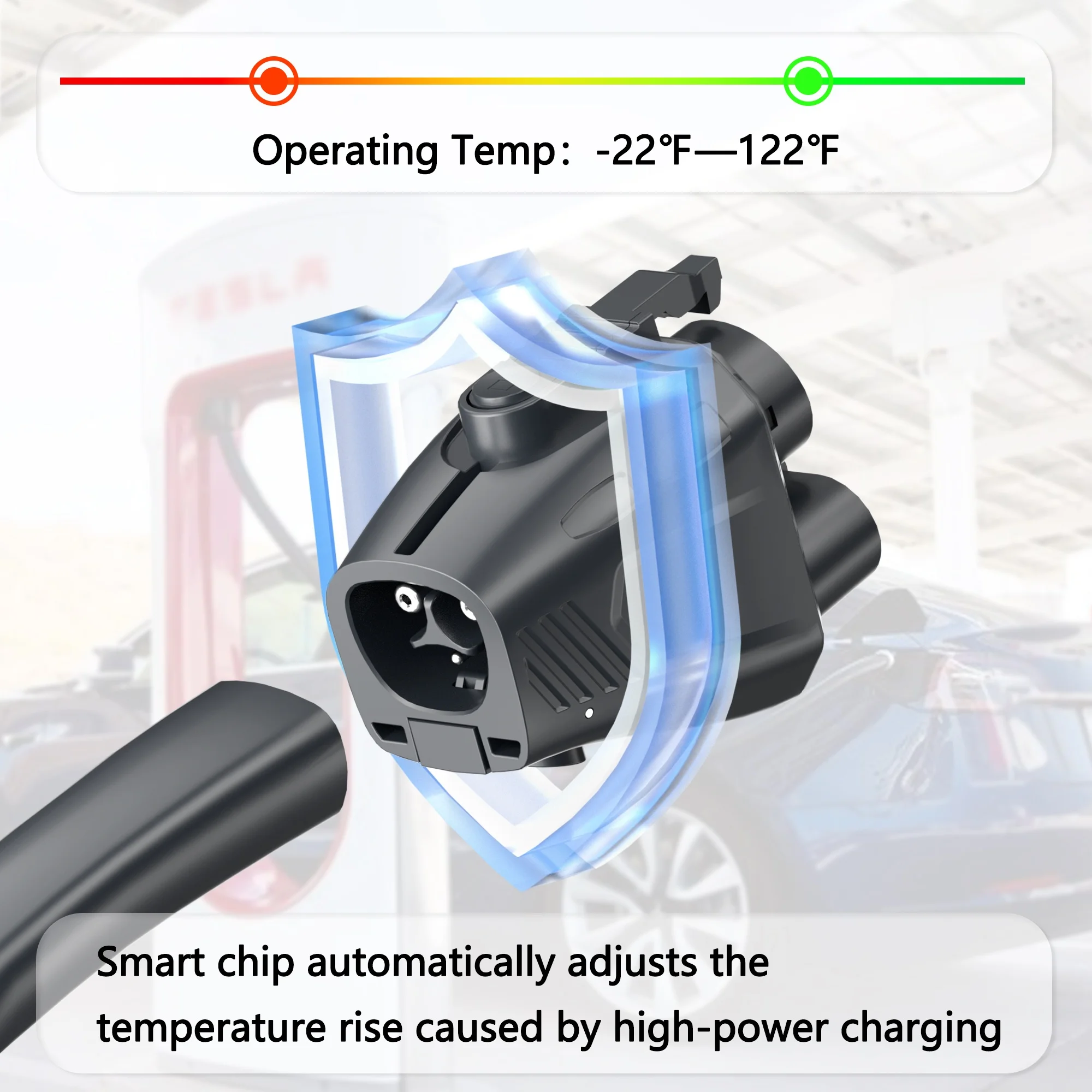 

NACS to CCS1 Charging Adapter, Max 500A 1000V, Compatible with for TESLA Superchargers, Electric Vehicle Adapter Fit for Ford, Rivian, GM, for Volvo Evs, Without Battery