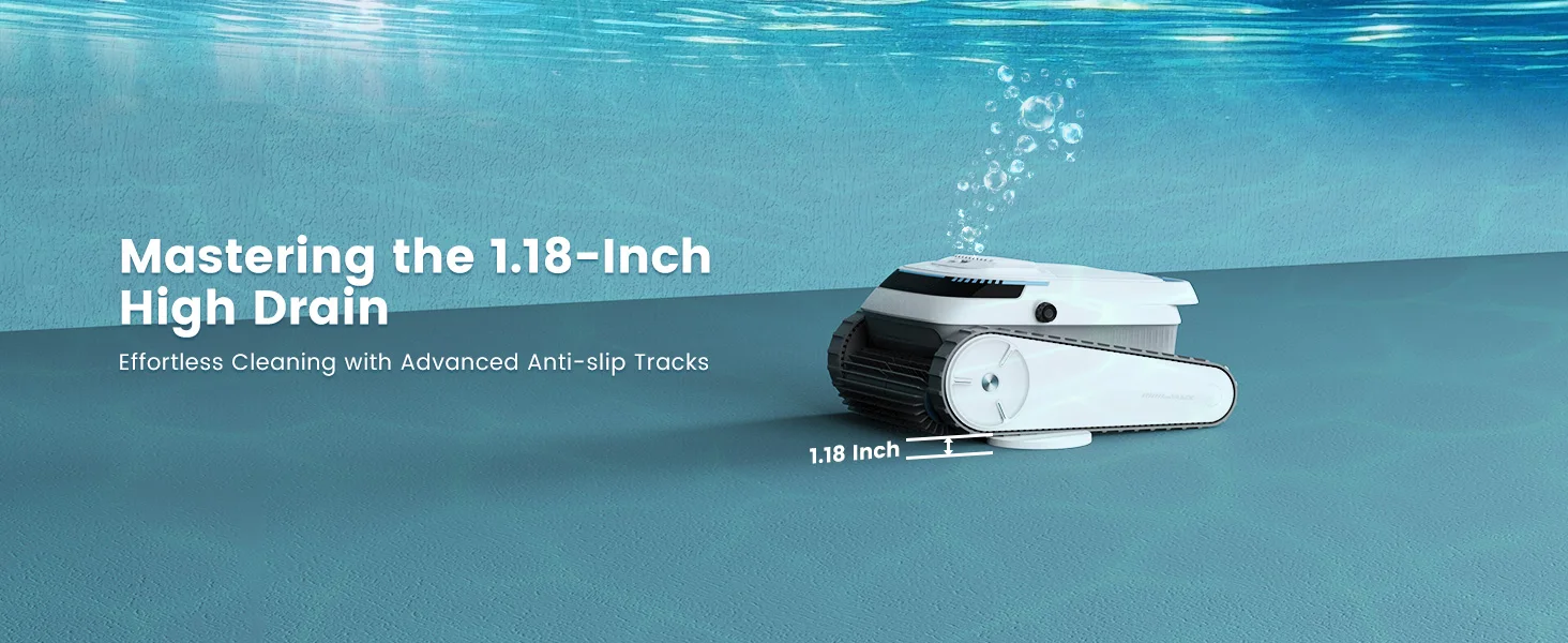 AIRROBO PC10 Robotic Pool Vacuum Cleaner, 45,000Pa Powerful Suction, Wall-Climbing, Suitable for 2000 Sq Ft Walls and Floors