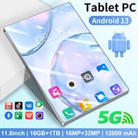 2025 New 11.6 inch Network Android 13.0 Tablet 16GB RAM 1TB ROM 16MP 32MP 10 Core 12000mAh tablet 4 5G Wifi Tablet