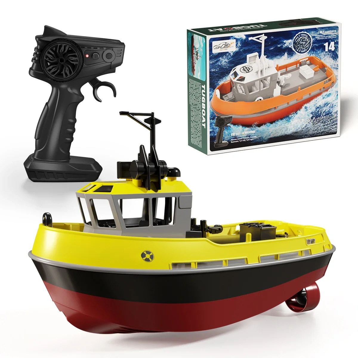 NIEUWE 686 RC Boot 1/72 Krachtige Dual Motor Draadloze Radio Control Scheepsboot 2.4G Elektrische Afstandsbediening Sleepboot Model Speelgoed voor Jongen - afbeelding 2