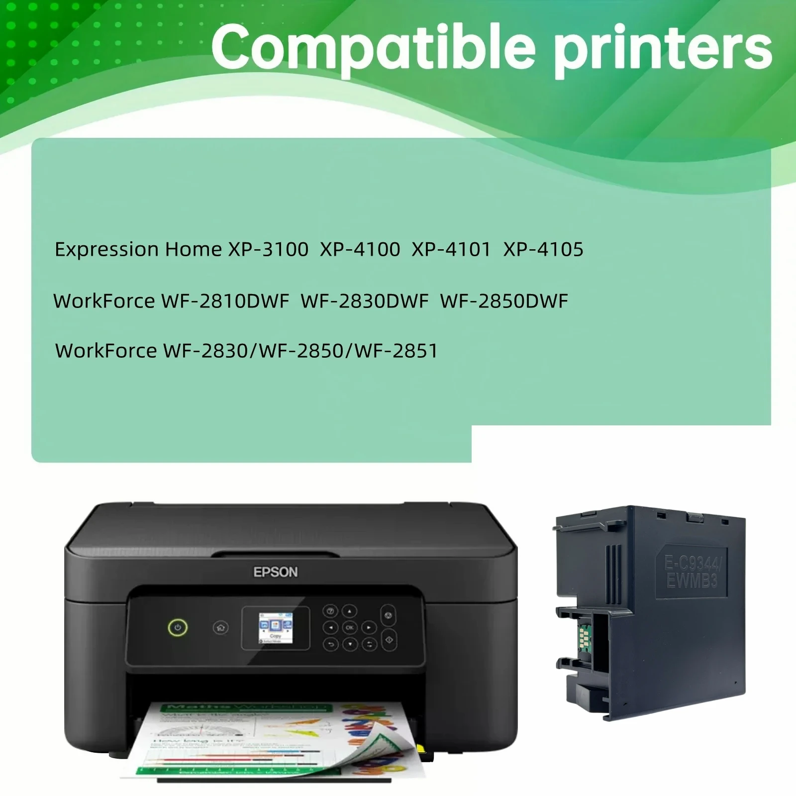 C9344 Ink Maintenance Box For Epson Expression Home XP 2100 2105 3100 3105 4100 4101 4105 WorkForce WF 2810 2830 2835 2850