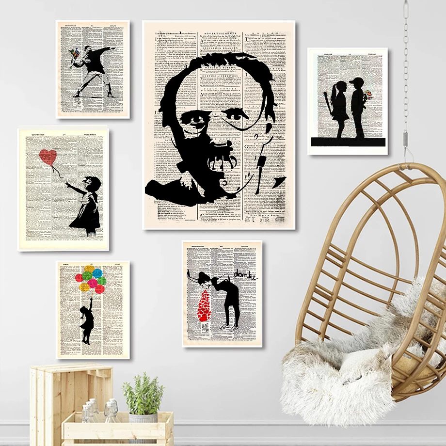 Banksy Street Dictionary Art Lovesick Girl Boy Art Love Sick Print Stencils Book Poster Room Print Gift Home Wall Decor Poster