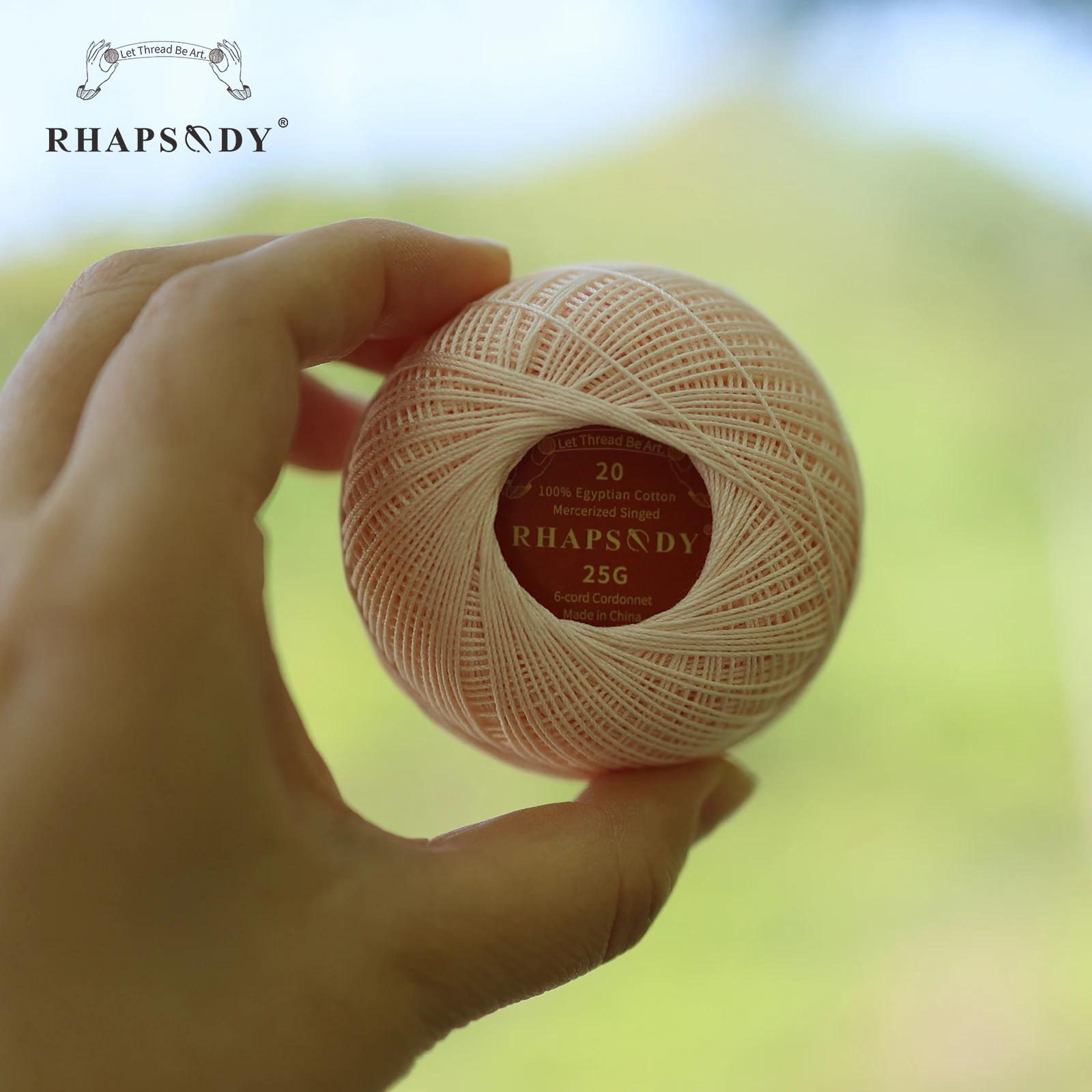 Rhapsody Size 20 Premium Quality Crochet Cotton Thread 25 grams for Shuttle Tatting Hand Knitting Sewing  Singed Mercerized