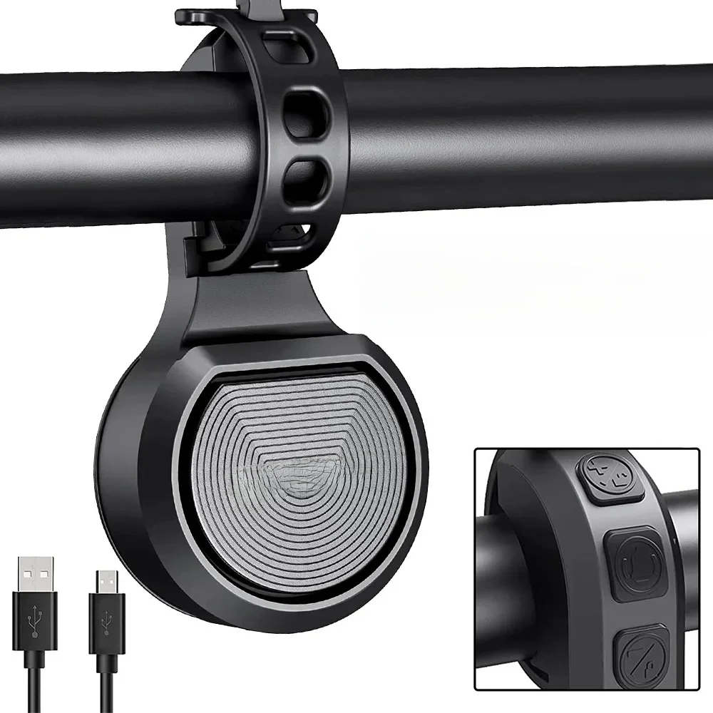 AliExpress NONE Bicycle Bell Waterproof Horn Bells Portable USB Charging Safety Electric Mountain Bike Horn Alarm Loud Bell Bicycle Accessories