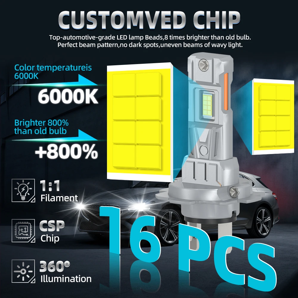 ترقية LED كشافات لمبات سيارة منخفضة شعاع توربو 30000LM لأودي A3 2012-2022 2013 2014 2015 2016 2017 2018 2019 2020 2021