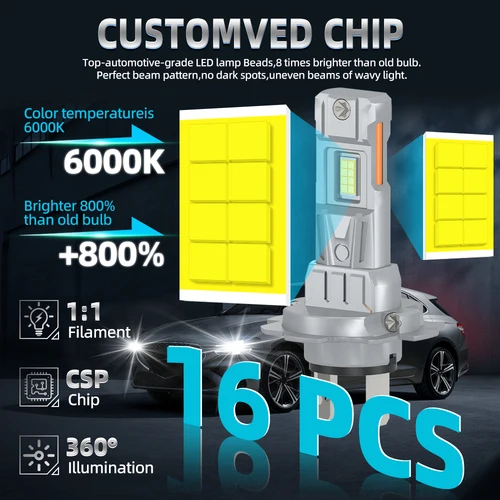 Imagen 2 del producto 2/4 Uds 30000LM bombillas LED para faros Canbus H7 luz inalámbrica para coche lámparas Turbo para Peugeot 208 2012 2013 2014 2015 2016 2017 2018