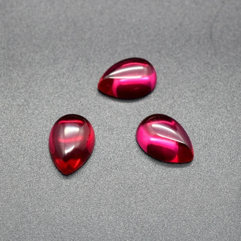 Ładny klejnot rubinowy w pudełku 13 × 18 mm 14,0 ct w kształcie gruszki płaski gładki krój powierzchniowy VVS luźny kamień szlachetny do wyrobu biżuterii/kolekcji/wkładki