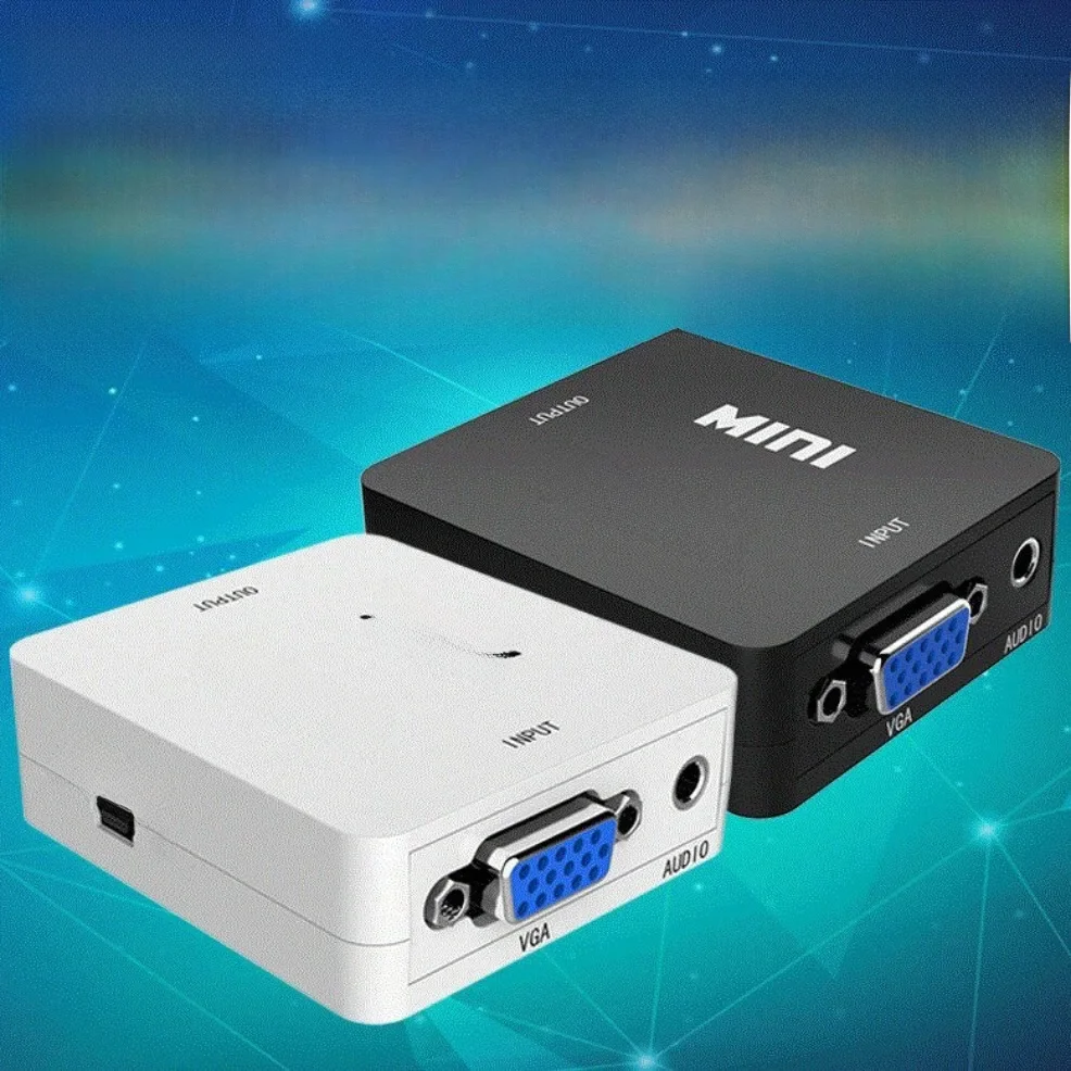 Adaptateur convertisseur VGA vers HDMI, convertisseur VGA femelle vers HDMI femelle avec audio, adaptateur VGA 1080P pour PC portable vers budgétaire HDTV