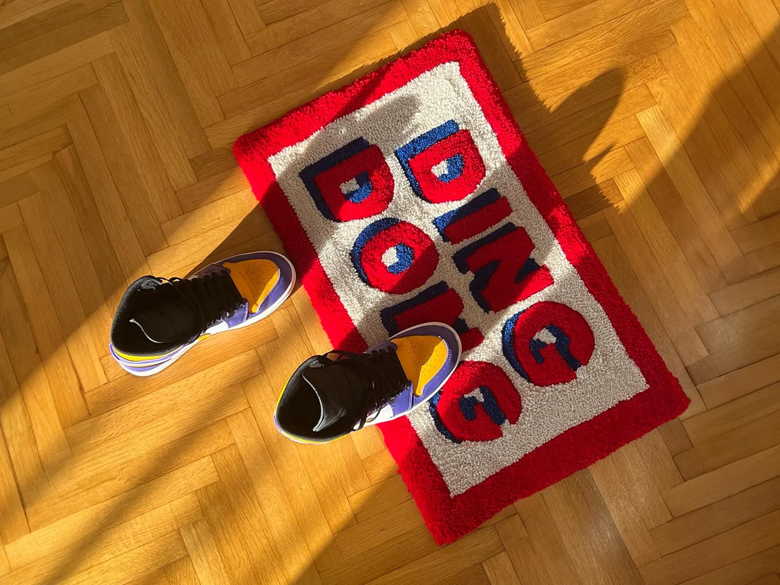 

Handmade Ding Dong Tufted Rug / Welcome Mat, Custom Rug, Housewarming Gifts, Handmade Gifts Size:40x70cm