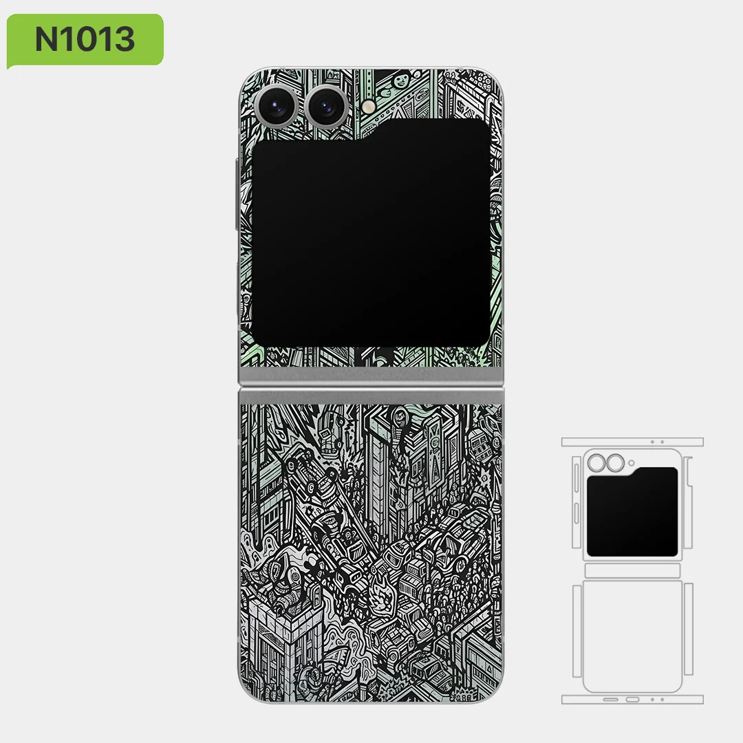 فينيل لف الجلد، لهاتف Samsung Z flip 7/6/5/4/3، Lost City By Nexa Skins، حماية من الخدش، ZF054 #2
