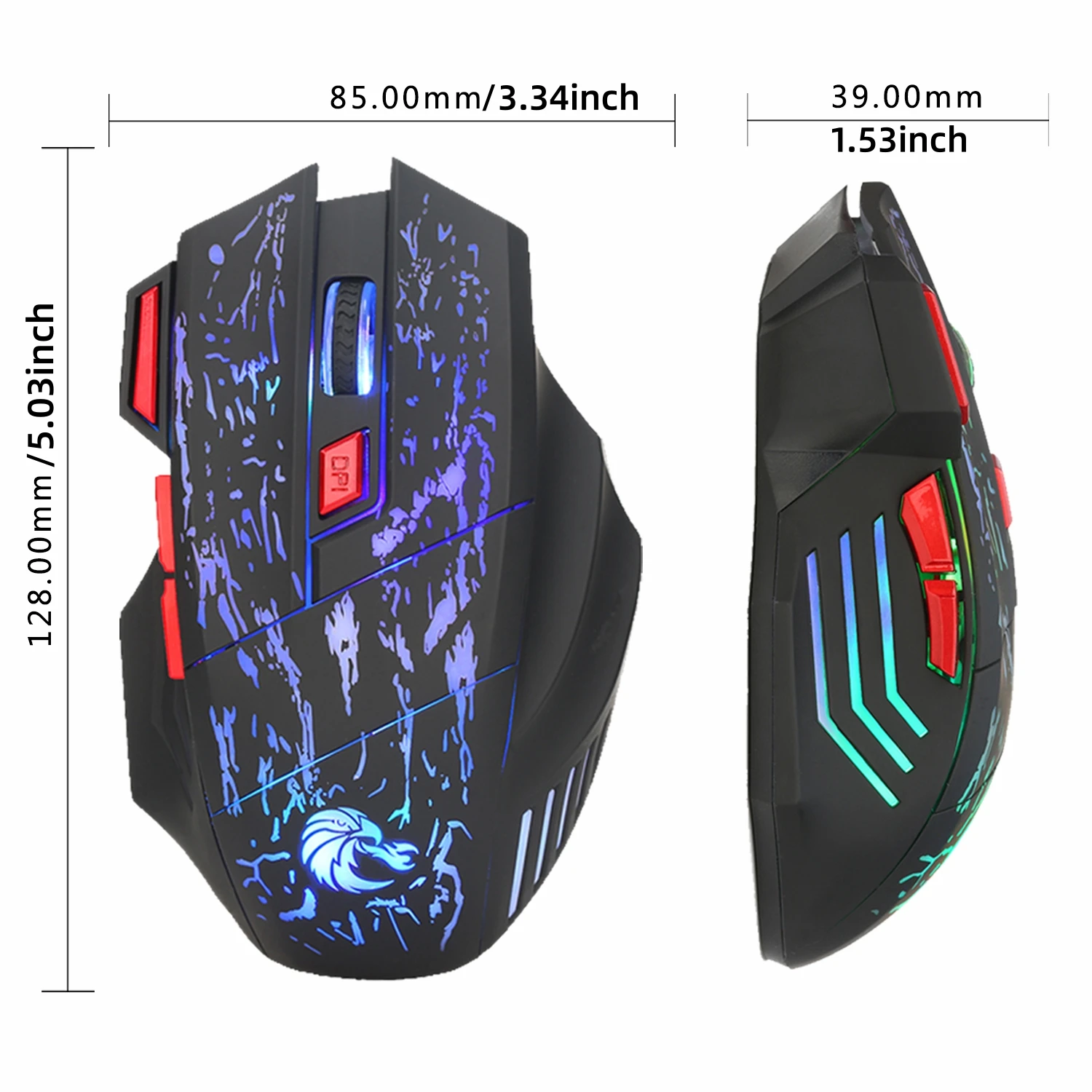 USB Wired Gaming Mouse 7 Buttons Backlit Gaming Mouse Office Mouse 7 Grade CPI Optical Mouse Ergonomic Mice for Laptop Desktop