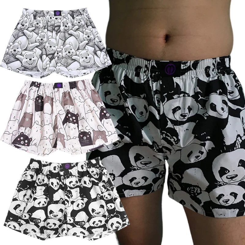 3 Kind Bear Pattern Pure Cotton Shorts Underwear Pattern For Men Women Comfortable Nighttime Sleeping Breathable Panties