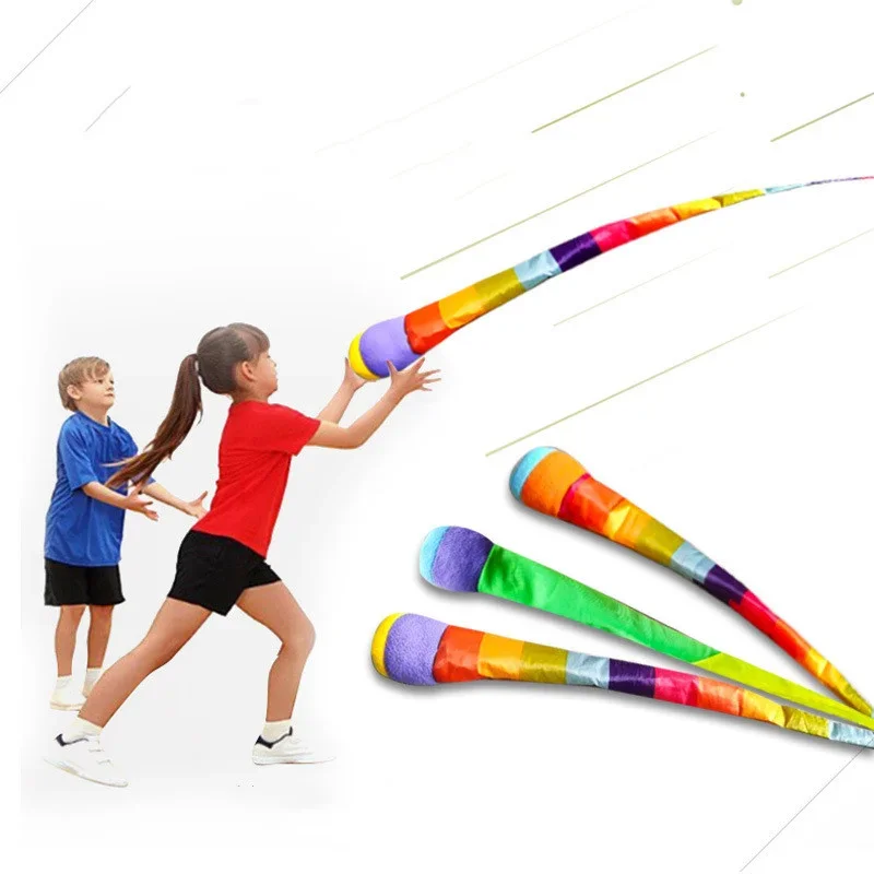 Ruban de lancer à la main pour enfants, Interaction Parent-enfant, balle arc-en-ciel, jouets de plein air, sport météore planète, sac de sable, entraînement sensoriel