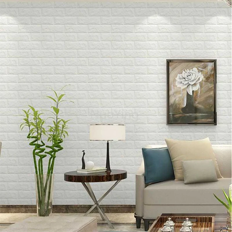 70CM 3D Brick Pattern Wallpaper Soft Foam Material Waterproof Wall Stickers DIY  Self Adhesive Wall Art for Home Decoration
