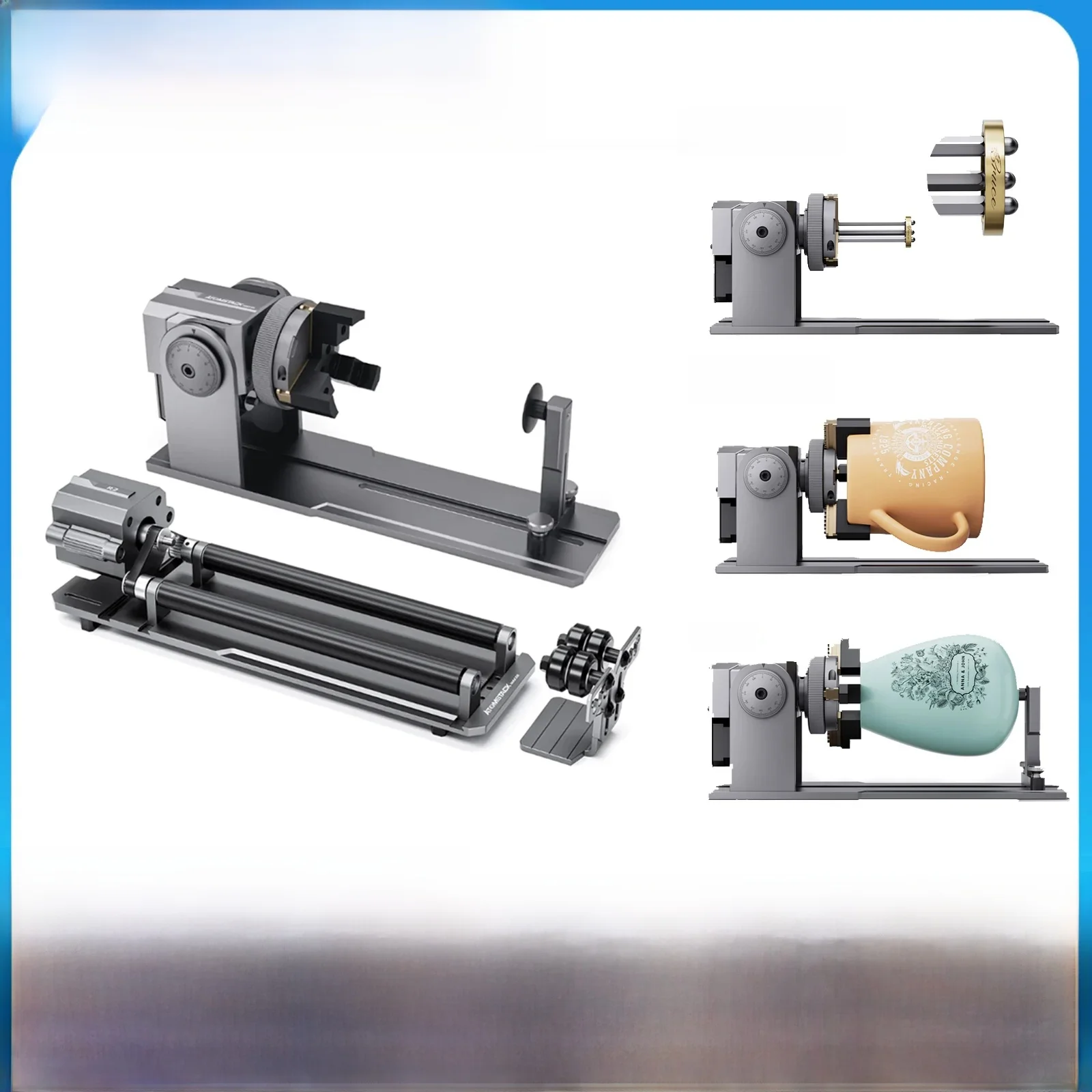 Atomstack Maker R1 PRO Multi-function Chuck and Roller Rotary Compatible with 95% Laser Engraver CNC Engraving Cutting Machine