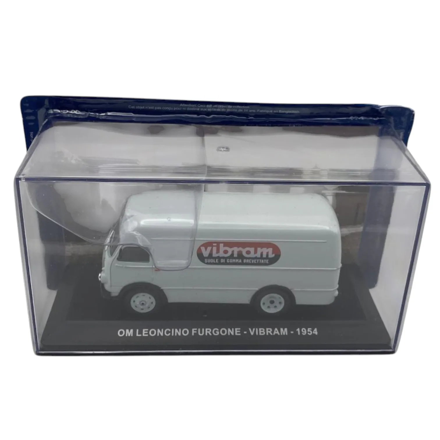 Altaya, Leoncino Furgone associé à la publicité de chaussures 1954, échelle 1:43, miniature moulée sous pression, collection vintage de véhicules publicitaires vintage italiens classiques, base de vitrine originale, modèle et année
