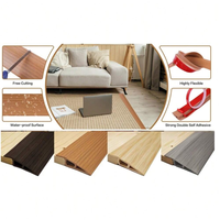 1PC 1m/39.37inch Wood Floor Transition Strip Edge Closing Strip Floor Seam Wear-Resistant Soft Plastic Flat Buckle Dge Threshold