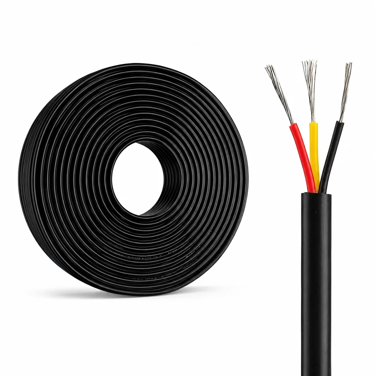 

3 Core Tinned Copper PVC Stranded Wire 28 26 24 22 20 18 16 AWG 3 Wire Cable for Speaker Audio LED Lighting Outdoor Automotive