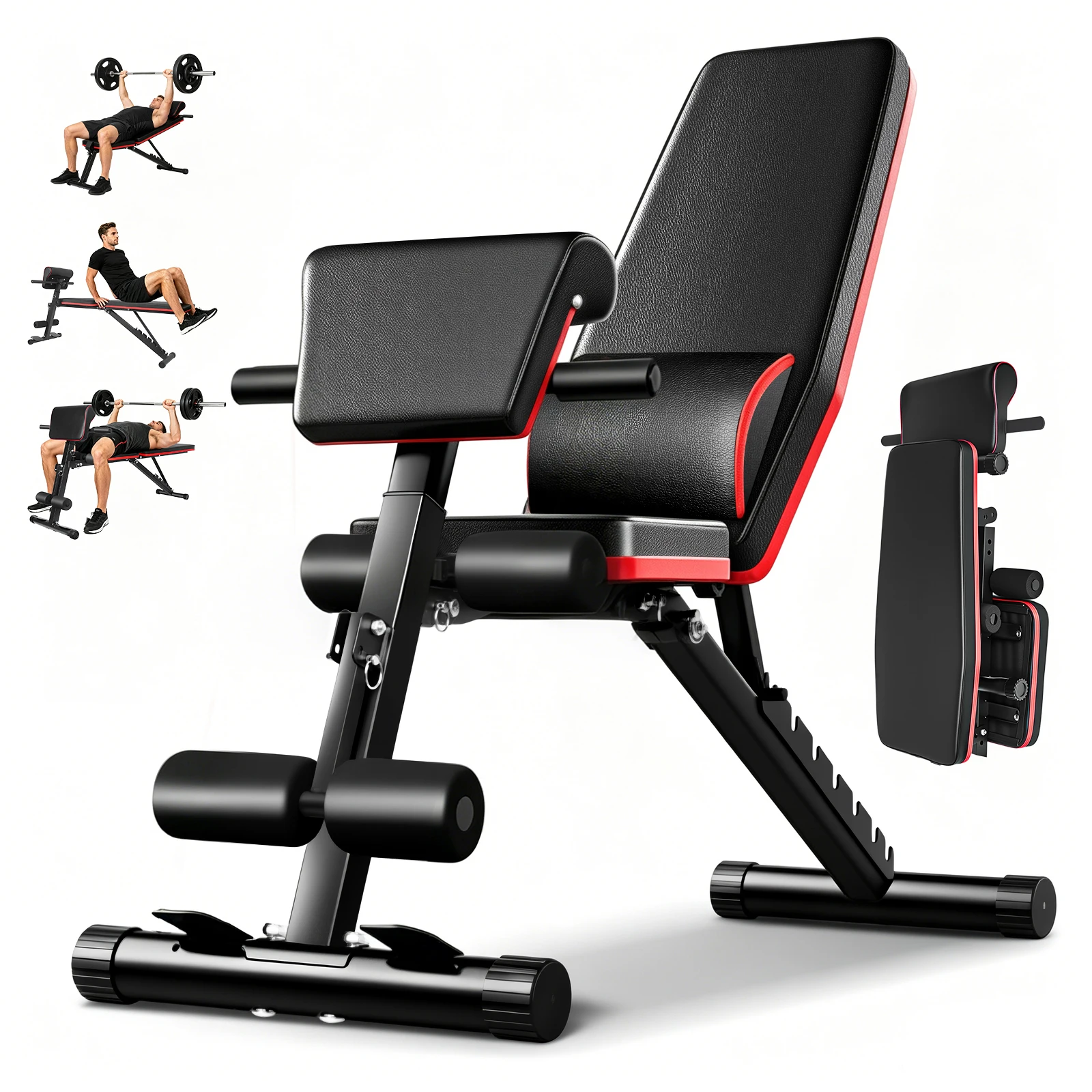 Banc de musculation pliable réglable à 7 positions, multifonctionnel pour la maison, banc inclinable et déclinable pour la musculation du corps entier
