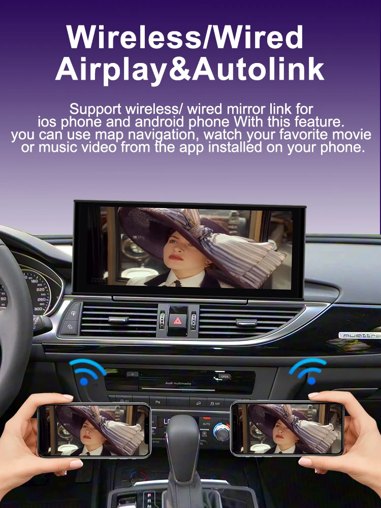 AUTOTOP 12,3'' Linux Bildschirm Drahtlose CarPlay Android Auto Display Für Audi A6 A7 C7 2011-2018 RMC HNR MHI2 Airplay Multimedia – Detail 8