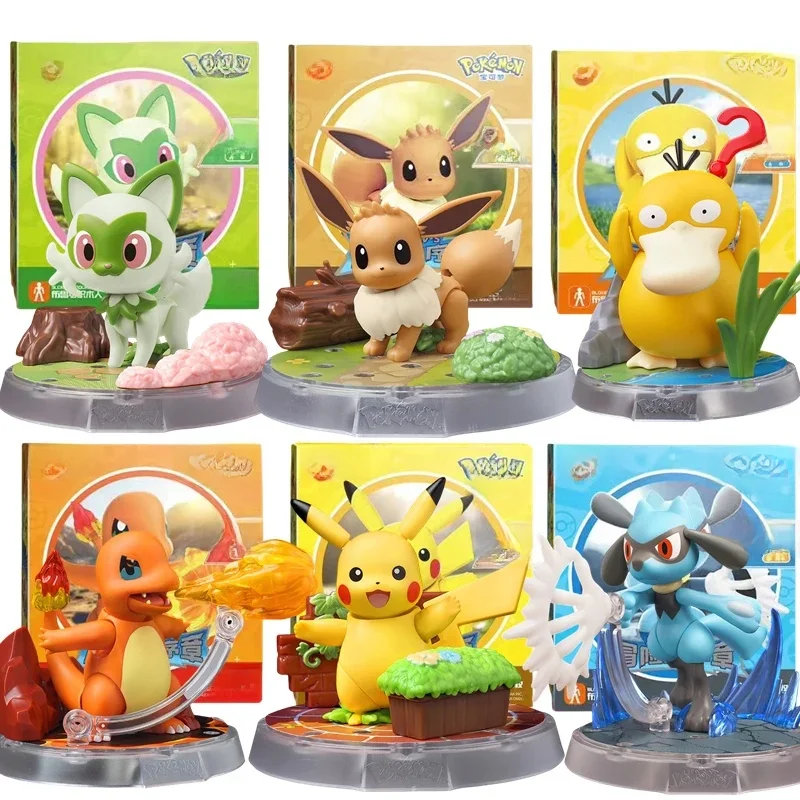 BLOKEES Original POKEMON blocs de construction Pikachu Charmander Psycanard Sprigatito Eevee Lucario Pokémon figurine jouets cadeau