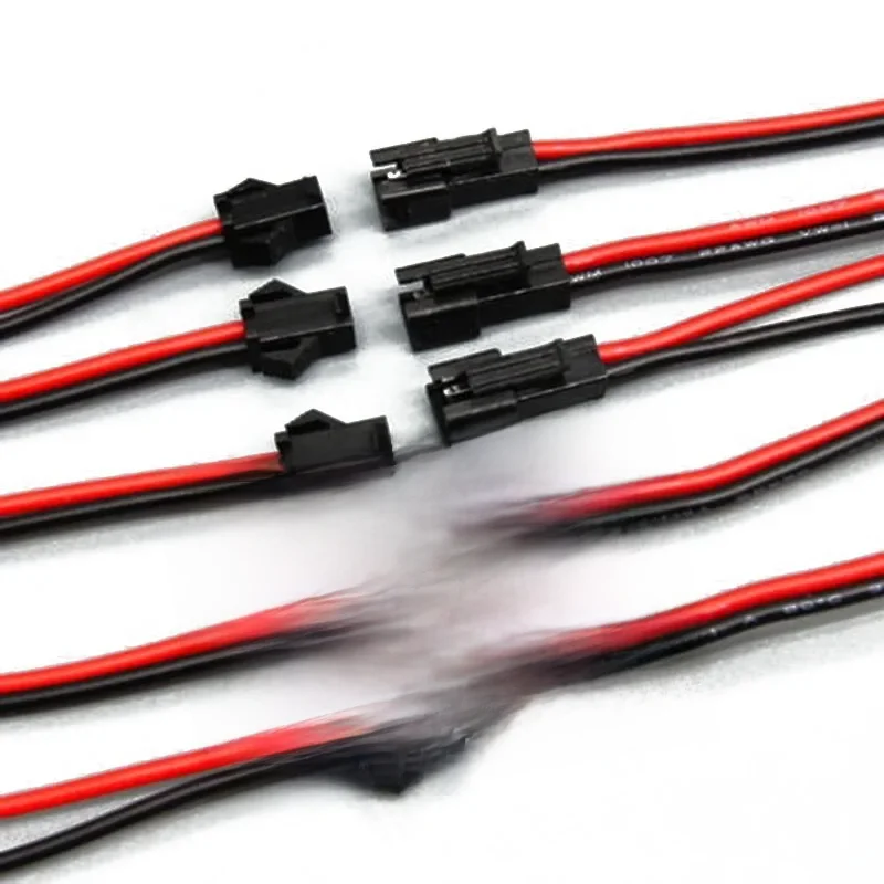 Connecteur de fil JST SM 2P, 2 broches, mâle à femelle, bandes LED, connecteurs de pilote de lampe, adaptateur rapide de câble, 10 paires, 10cm