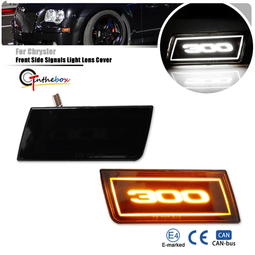 2 uds luz LED de posición lateral luz de señal de giro de parachoques delantero ámbar para Chrysler 300 300C 05-10 luces LED de conducción/luces de estacionamiento