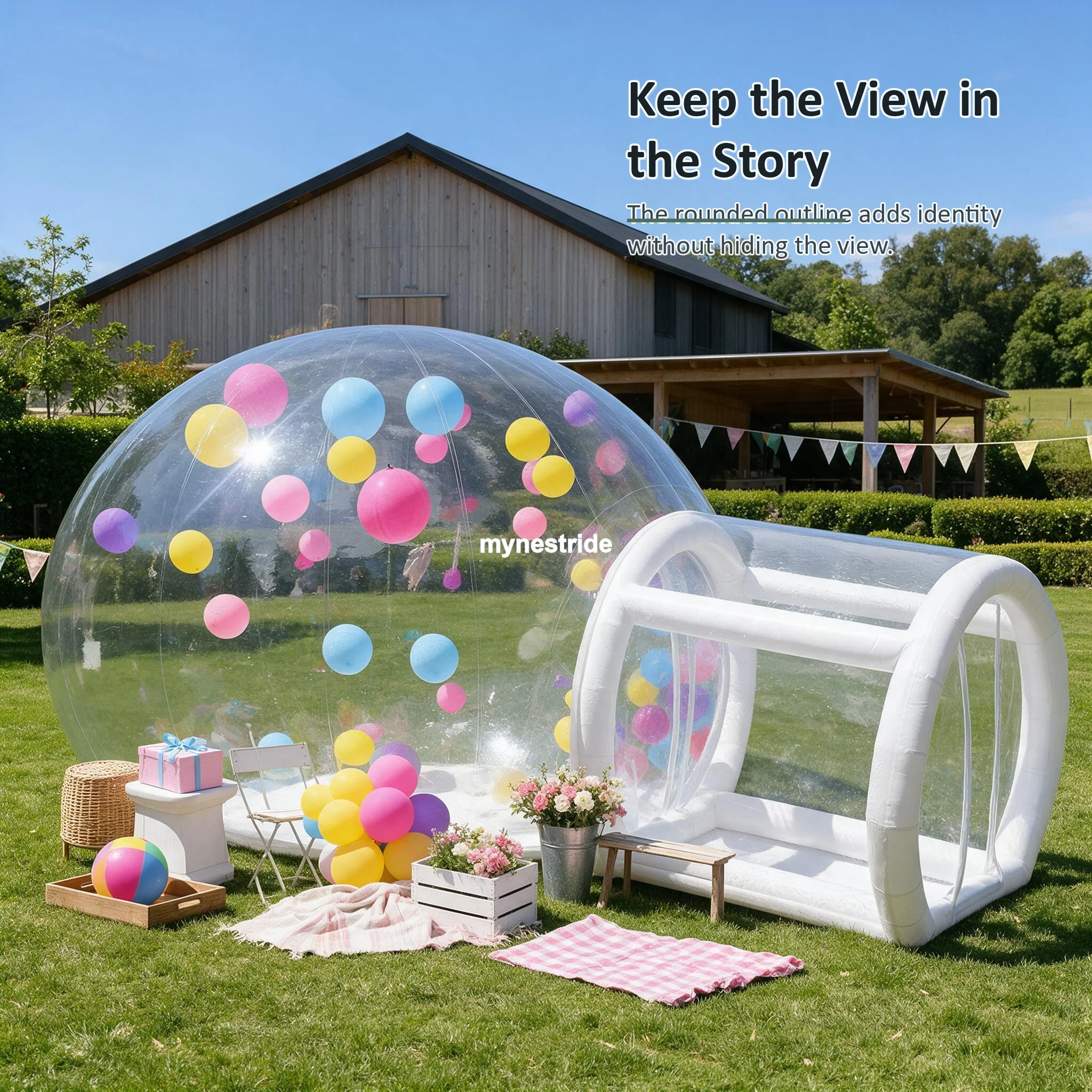 Rtp9805 Domo Inflable Transparente | Tienda de Campaña / Habitación con Vista al Cielo Estrellado - Añade un Toque Espectacular a tu Plan de Campamento - Paisaje a la Vista: