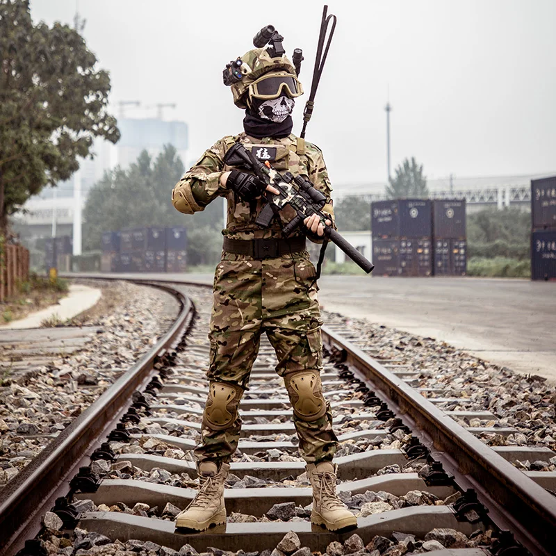 Set mimetico tattico per bambini Forze speciali all'aperto Tuta militare a maniche lunghe Abbigliamento da campeggio per giochi di ruolo softair